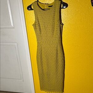 Zara Mustard Patterned Midi Dress